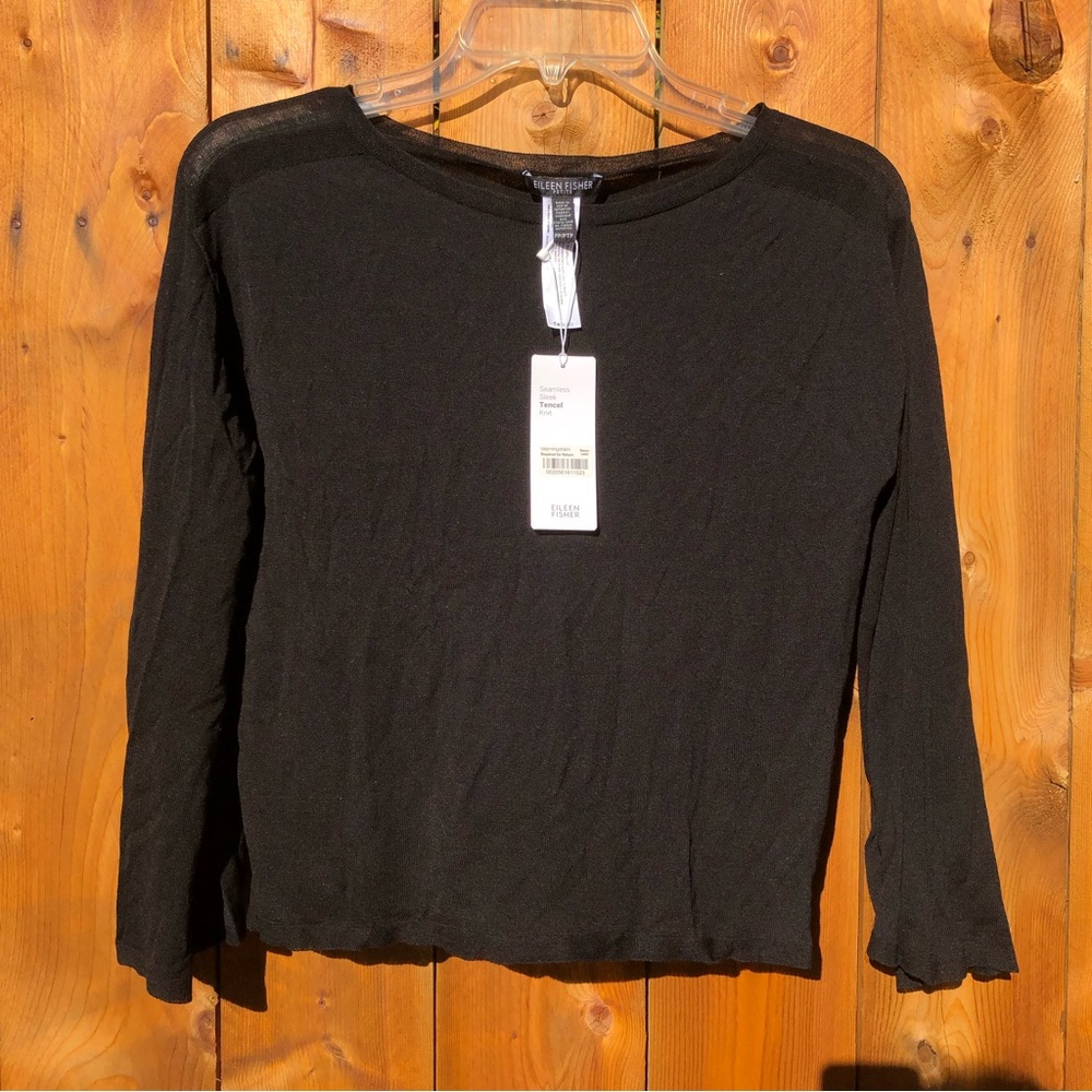 Brand new! Eileen Fisher Black long sleeved shirt